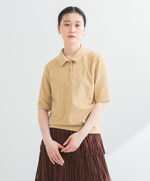 URBAN RESEARCH(アーバンリサーチ)の「パイルポロ衿カットソー(Tシャツ/カットソー・レディース・GRAY/YELLOW・FREE)」の2枚目の写真