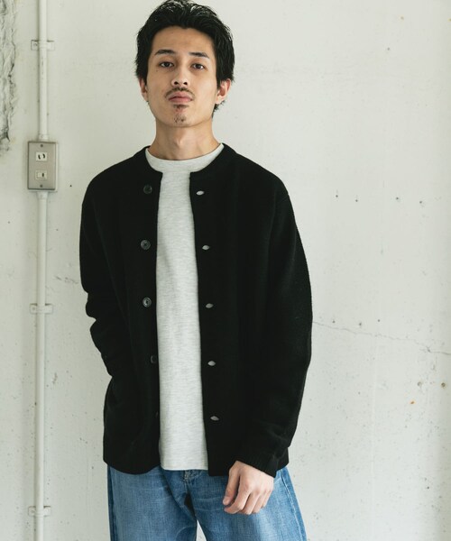 URBAN RESEARCH DOORS(アーバンリサーチドアーズ)の「ハミルトンウールガーターカーディガン(カーディガン/ボレロ・メンズ・GRAY/DARK RED/BLACK・M/L/XL)」の9枚目の写真