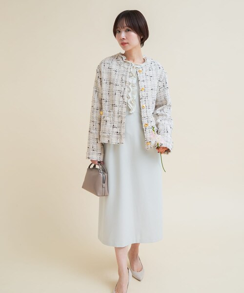 URBAN RESEARCH ROSSO（アーバンリサーチロッソ）の「『WEB限定』ツイードノーカラージャケット（ノーカラージャケット・レディース・OFF/BLACK・Free）」の11枚目の写真