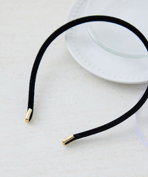 ROPE' PICNIC（ロペピクニック）の「ベルベットスリムカチューシャ（カチューシャ・レディース・ブラック/ベージュ系・F）」の4枚目の写真