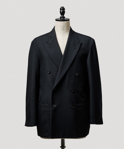 ADAM ET ROPE'(アダムエロペ)の「ハードクロス ダブルブレストジャケット / セットアップ対応(テーラードジャケット・メンズ・ブラック/ダークブラウン系・L/M)」の3枚目の写真
