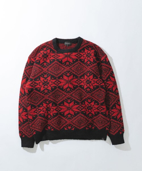 EKAL（エカル）の「ノルディックニットプルオーバー（ニット/セーター・メンズ・ブラウン/レッド・M/L）」の15枚目の写真