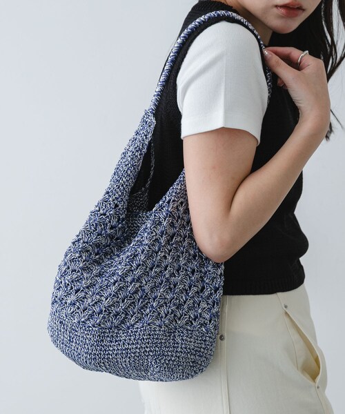 SENSE OF PLACE by URBAN RESEARCH（センスオブプレイスバイアーバンリサーチ）の「メタリックヤーンバッグ（かごバッグ・レディース・SILVER/NAVY/BROWN/MIX・One）」の11枚目の写真