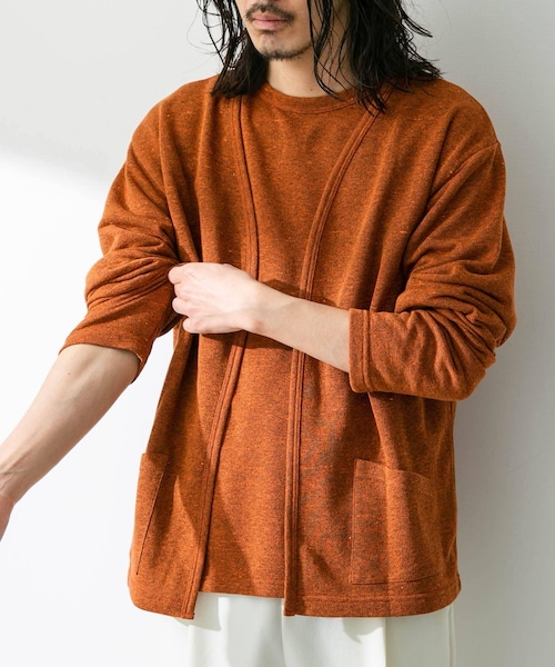 URBAN RESEARCH Sonny Label（アーバンリサーチサニーレーベル）の「JAPAN MADE 裏毛カーディガン（カーディガン/ボレロ・メンズ・オレンジ/ネイビー/グレー・M/L）」の3枚目の写真