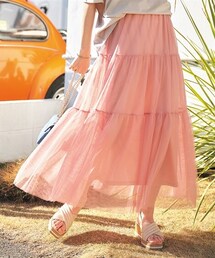 nissen | 大きいサイズ ティアードチュールスカート(スカート)