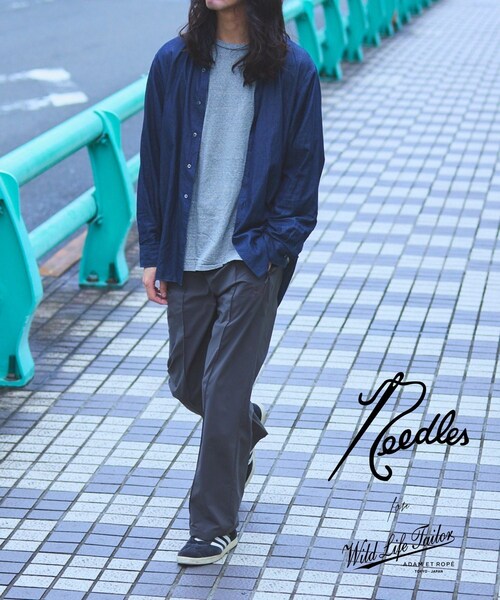 ADAM ET ROPE'（アダムエロペ）の「《別注》【Needles/ニードルズ】Track Pants - Poly Ripstop（その他パンツ・メンズ・グレー/ネイビー・L/M/S/XS）」の4枚目の写真