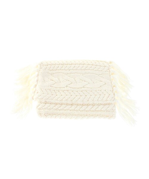 MERCURYDUO（マーキュリーデュオ）の「フリンジ付ケーブルクラッチバッグ（クラッチバッグ・レディース・オフホワイト/ベージュ・F）」の4枚目の写真