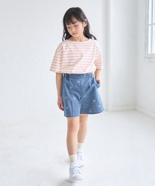 ROPE' PICNIC（ロペピクニック）の「【KIDS/キッズ】リボン柄デニムピンタックパンツ（デニムパンツ・キッズ・ブラック系/サックス・L/M/S）」の17枚目の写真