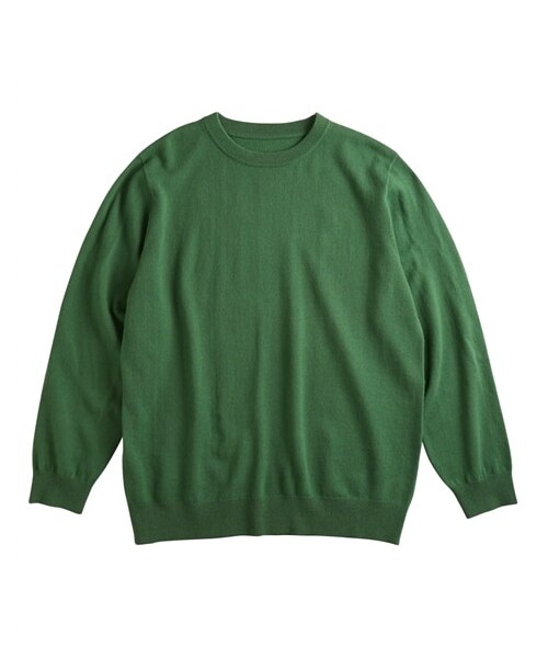 nissen（ニッセン）の「ウール100％ハイゲージクルーネックセーター（ニット/セーター・メンズ・ブラック/グリーン・M/L/LL/3L/4L/5L/6L/8L/10L）」の4枚目の写真