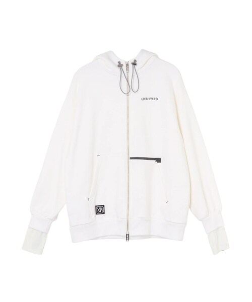 UN3D.（アンスリード）の「ARM COVER DOCKING ZIPUP HOODIE（その他トップス・レディース・ホワイト/グレー/ブラック・38/44）」の2枚目の写真