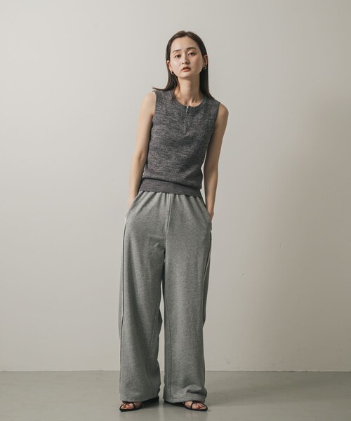 SENSE OF PLACE by URBAN RESEARCH（センスオブプレイスバイアーバンリサーチ）の「キリカエカーブスウェットパンツ（スウェットパンツ・レディース・GRAY/OFF WHITE・one）」の14枚目の写真