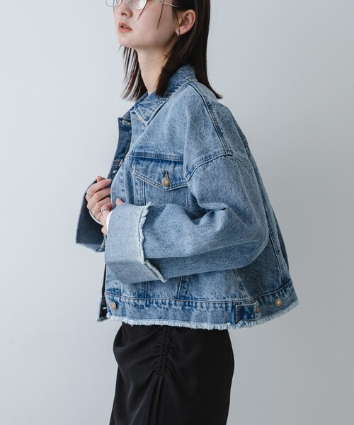 SENSE OF PLACE by URBAN RESEARCH（センスオブプレイスバイアーバンリサーチ）の「ロールアップデニムジャケット（デニムジャケット・レディース・ONE WASH/L.INDIGO・One）」の5枚目の写真