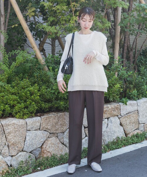 ITEMS URBANRESEARCH（アイテムズ アーバンリサーチ）の「フロントシャギーベスト（ベスト・レディース・L.BEG/BLK/BEG・FREE）」の16枚目の写真