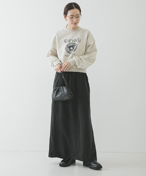 URBAN RESEARCH（アーバンリサーチ）の「キュプラギャザーIラインスカート（スカート・レディース・L.BEIGE/CHARCOAL/BLACK・36/38）」の10枚目の写真