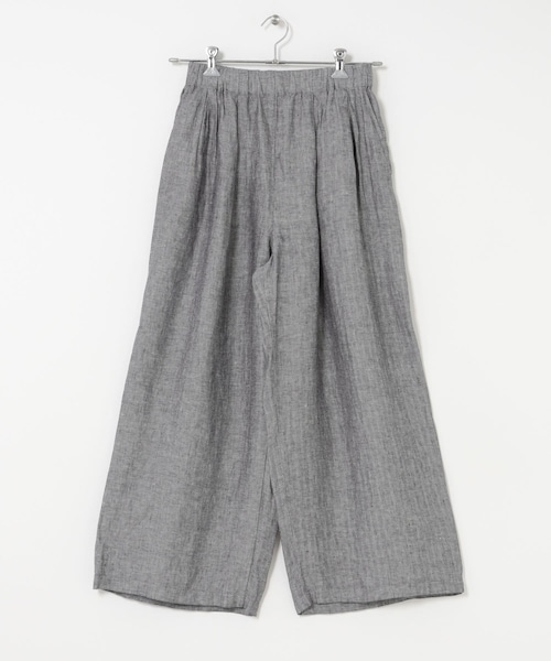 URBAN RESEARCH DOORS（アーバンリサーチドアーズ）の「ヘリンボーンリネンワイドギャザーパンツ（その他パンツ・レディース・CHARCOAL・S/M）」の2枚目の写真
