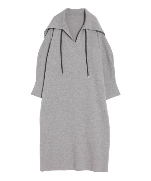 ELENDEEK（エレンディーク）の「BIG COLLAR KN OP（ワンピース・レディース・ライトグレー/ブラック/ブラウン/ベージュ・F）」の3枚目の写真