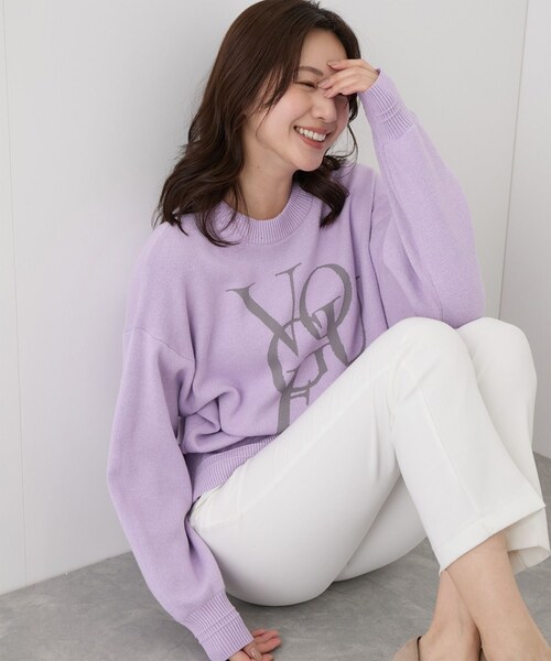 Jayro（ジャイロ）の「ジャガードロゴニットプルオーバー（ニット/セーター・レディース・チャコール/ライトグレー/パープル・F）」の11枚目の写真