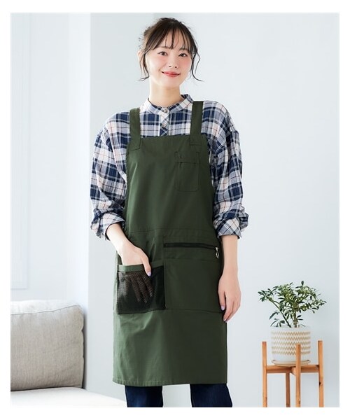 nissen（ニッセン）の「＜大きいサイズ＞ ポケットたくさん手ぶらエプロン（はっ水加工）（エプロン・メンズ・カーキ系/ネイビー系・L~LL/3L~4L/5L~6L/8L/10L）」の18枚目の写真