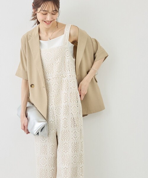 ROPE' PICNIC(ロペピクニック)の「幾何学レースオールインワン(つなぎ/オールインワン・レディース・キナリ/ブラウン・F)」の15枚目の写真