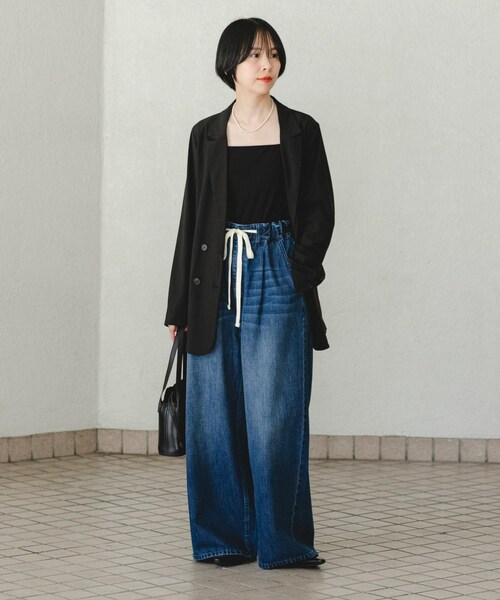 URBAN RESEARCH（アーバンリサーチ）の「ウール混ダブルブレストジャケット（テーラードジャケット・レディース・BLACK/BROWN・FREE）」の10枚目の写真