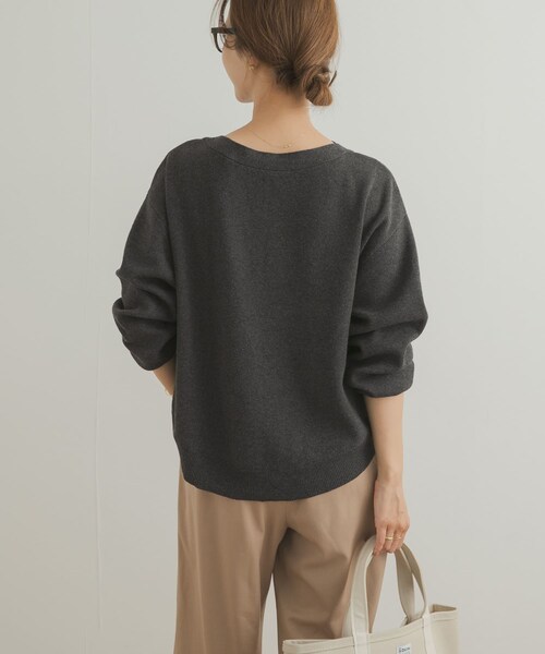 URBAN RESEARCH DOORS（アーバンリサーチドアーズ）の「コットンウールボートネックニット（ニット/セーター・レディース・BLUE/CHARCOAL/GOLD・Free）」の9枚目の写真