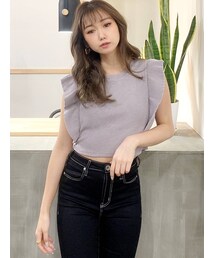 GYDA | 2WAYラッフルスリーブレステレコトップス(Tシャツ/カットソー)