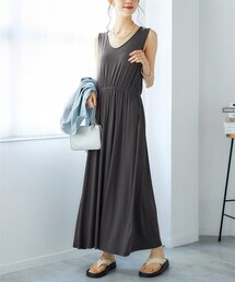 nissen | リブカットソーロング丈フレアワンピース(ワンピース)