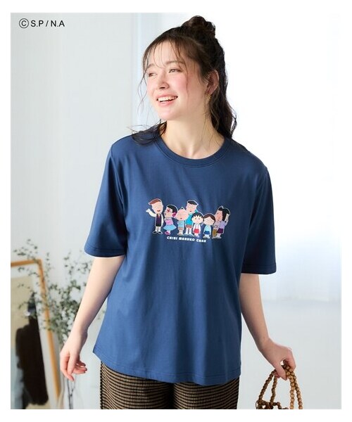 nissen（ニッセン）の「＜大きいサイズ＞【ちびまる子ちゃん】いろいろキャラクタープリントTシャツ（ニット/セーター・レディース・オフホワイト(まるちゃん・たまちゃん)/グレー(家族)/ブルー(クラスメイト)/黒(まるちゃん)・L~LL/3L~4L/5L~6L/8L/10L）」の18枚目の写真