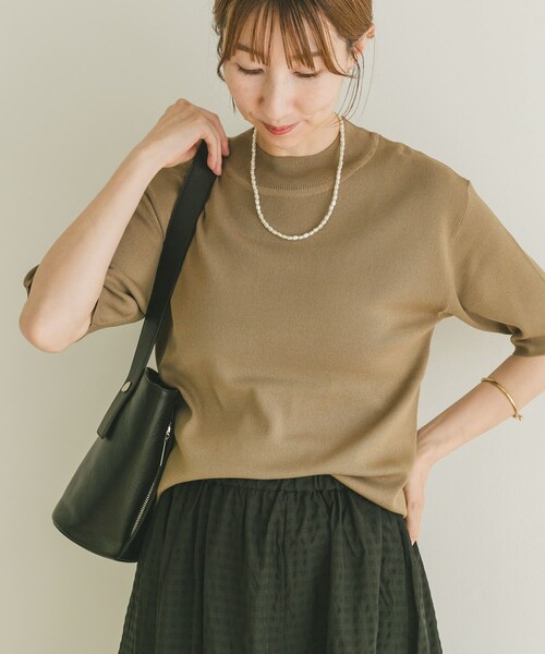 ITEMS URBANRESEARCH（アイテムズ アーバンリサーチ）の「ソウバリハンソデニット（ニット/セーター・レディース・BLK/OFF/K.BEG・FREE）」の3枚目の写真