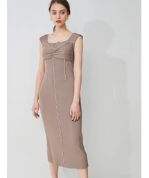 MERCURYDUO | レイヤード風メロウニットワンピース(ワンピース)