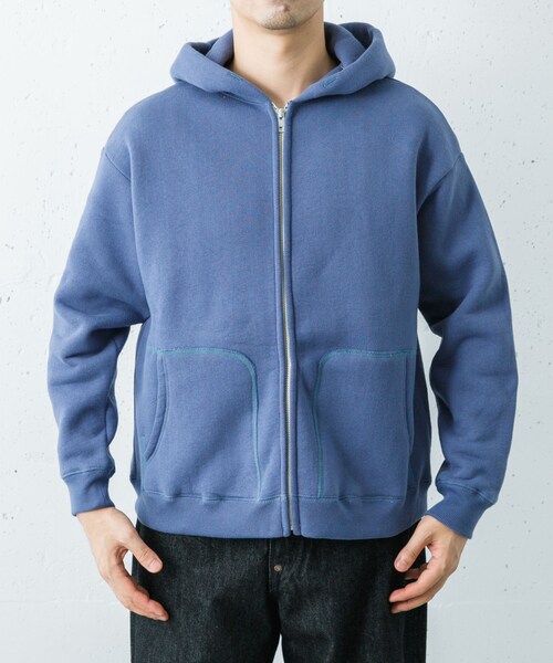 URBAN RESEARCH（アーバンリサーチ）の「YOUNG&OLSEN　GOOD OLD SWEAT ZIP PARKA（パーカー・メンズ・VTG ORANGE/VTG BLUE・4/5）」の5枚目の写真