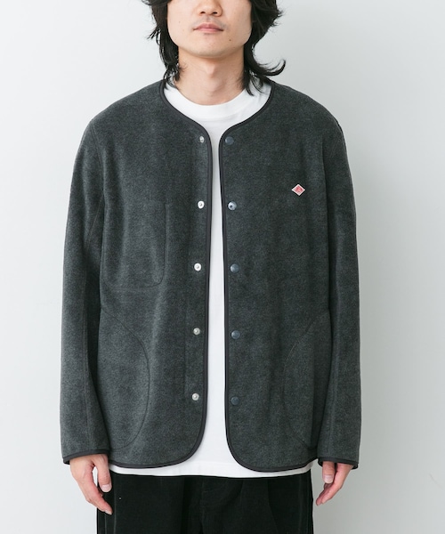 URBAN RESEARCH DOORS（アーバンリサーチドアーズ）の「DANTON　FLEECE COLLARLESS JACKET（テーラードジャケット・メンズ・BLACK/DK.GREY/C.GREY/CHOCOLATE/MARBLE/NAVY BLUE・40/42/44）」の3枚目の写真