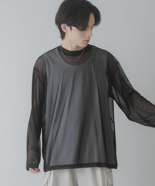 SENSE OF PLACE by URBAN RESEARCH(センスオブプレイスバイアーバンリサーチ)の「アソートシアーロングTシャツ(その他トップス・メンズ・BLACK/BLK MARBLE/KHK MARBLE/BLU MARBLE・M/L)」の5枚目の写真