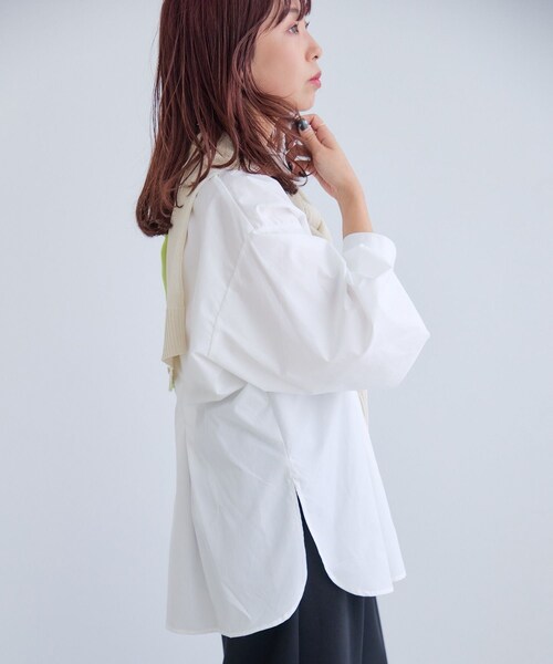 VIS（ビス）の「【WEB限定】ウエストタックシャツ（シャツ/ブラウス・レディース・ホワイト/ブルー系/ピンク/イエロー・F）」の14枚目の写真