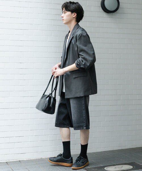 SENSE OF PLACE by URBAN RESEARCH（センスオブプレイスバイアーバンリサーチ）の「『セットアップ対応』『イージーケア/速乾』リネンライクピンストライプルーズジャケット（テーラードジャケット・メンズ・GRAY/BEIGE・M/L）」の21枚目の写真