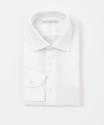 『イージーケア』LIFE STYLE TAILOR　セミワイドツイル無地シャツ