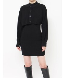 EVRIS | レイヤードニットミニワンピース(ワンピース)