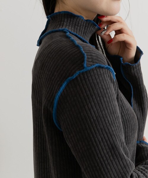 THE GOODLAND MARKET（ザグッドランドマーケット）の「&her　Smooth Rib Onepiece（ワンピース・レディース・CHARCOAL/OFF・FREE）」の12枚目の写真