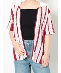 Ungrid | メッシュ編みストライプニットカーデ(カーディガン/ボレロ)