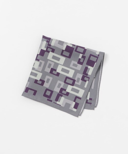 URBAN RESEARCH DOORS（アーバンリサーチドアーズ）の「LIFE STYLE TAILOR　シルクプリントチーフ（ハンカチ/ハンドタオル・メンズ・GRAY/NAVY/BROWN/GREEN・-）」の6枚目の写真