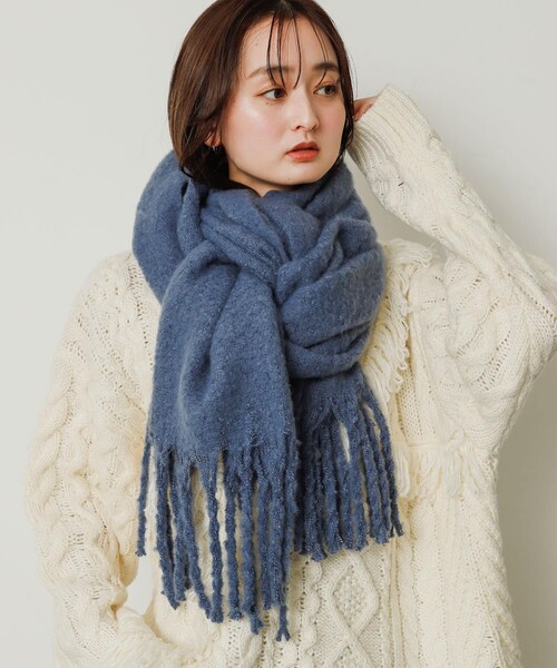 SENSE OF PLACE by URBAN RESEARCH(センスオブプレイスバイアーバンリサーチ)の「『ユニセックス』フリンジストール(ストール/ショール・メンズ・BLUE/BLACK/GRAY/GREIGE・one)」の18枚目の写真