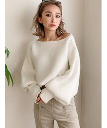 GYDA | スラッシュドネックショートリブニットTOPS(ニット/セーター)