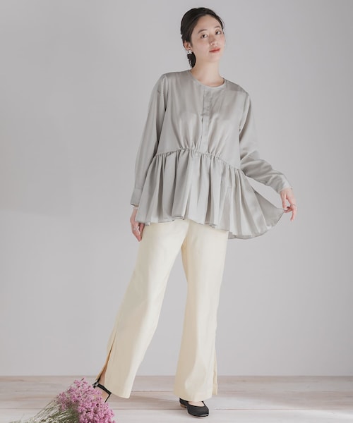 SENSE OF PLACE by URBAN RESEARCH(センスオブプレイスバイアーバンリサーチ)の「スリットワイドパンツ(その他パンツ・レディース・IVORY/GREIGE/BEIGE・S/M)」の6枚目の写真