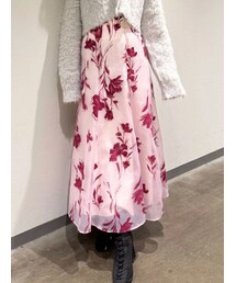 MERCURYDUO | フロッキープリントフレアスカート(スカート)