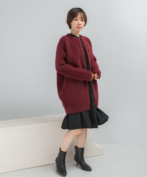 URBAN RESEARCH ROSSO（アーバンリサーチロッソ）の「ELENDEEK　CREW-NECK RACCOON MIX WCARDIGAN（カーディガン/ボレロ・レディース・BRD/L.YLW/BGE・1/2）」の18枚目の写真