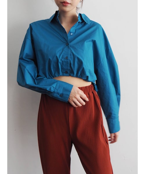 EVRIS（エヴリス）の「クロップドドロストシャツ（シャツ/ブラウス・レディース・ホワイト/マスタード/ブルー・F）」の20枚目の写真