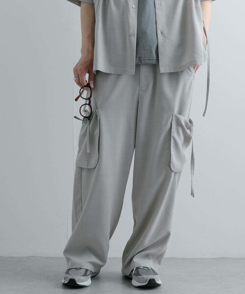 SENSE OF PLACE by URBAN RESEARCH（センスオブプレイスバイアーバンリサーチ）の「『セットアップ対応』 リネンライクサイドポケットワイドパンツ（その他パンツ・メンズ・GREIGE/BLUE・M/L）」の16枚目の写真