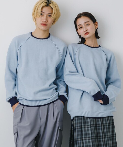 SENSE OF PLACE by URBAN RESEARCH（センスオブプレイスバイアーバンリサーチ）の「『ユニセックス』『洗濯可』ストレッチリブハイショクラインニット（ニット/セーター・メンズ・BLACK/CHARCOAL/IVORY/BROWN/L.BLUE・M/L）」の9枚目の写真