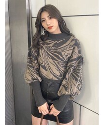 EMODA | アップネックボリュームスリーブニット(ニット/セーター)