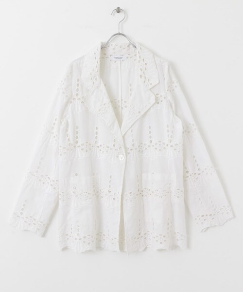 URBAN RESEARCH Sonny Label（アーバンリサーチサニーレーベル）の「コットンレースジャケット（テーラードジャケット・レディース・ブラック/オフ・FREE）」の11枚目の写真